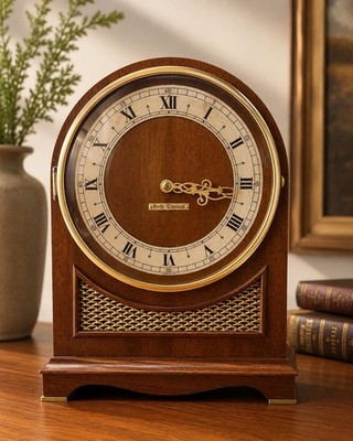 Seth Thomas Northbury-1E Electric Mantel Clock Westminster Chime Arched Wood