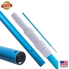 Professional-Grade 12' Telescopic Pool Pole - Attachments for All Accessories