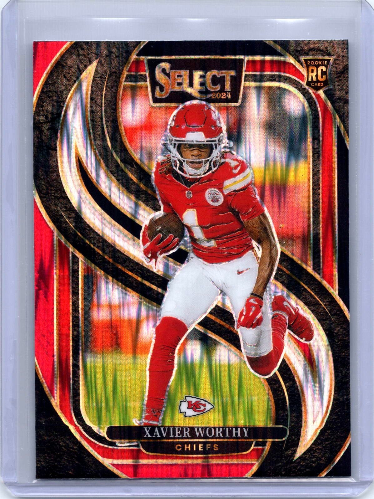2024 Panini Select #119 Xavier Worthy Green & Red Prizm Shock