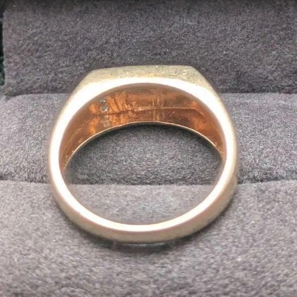 Silver GF Rectangular Signet Ring with Sparkling … - image 5