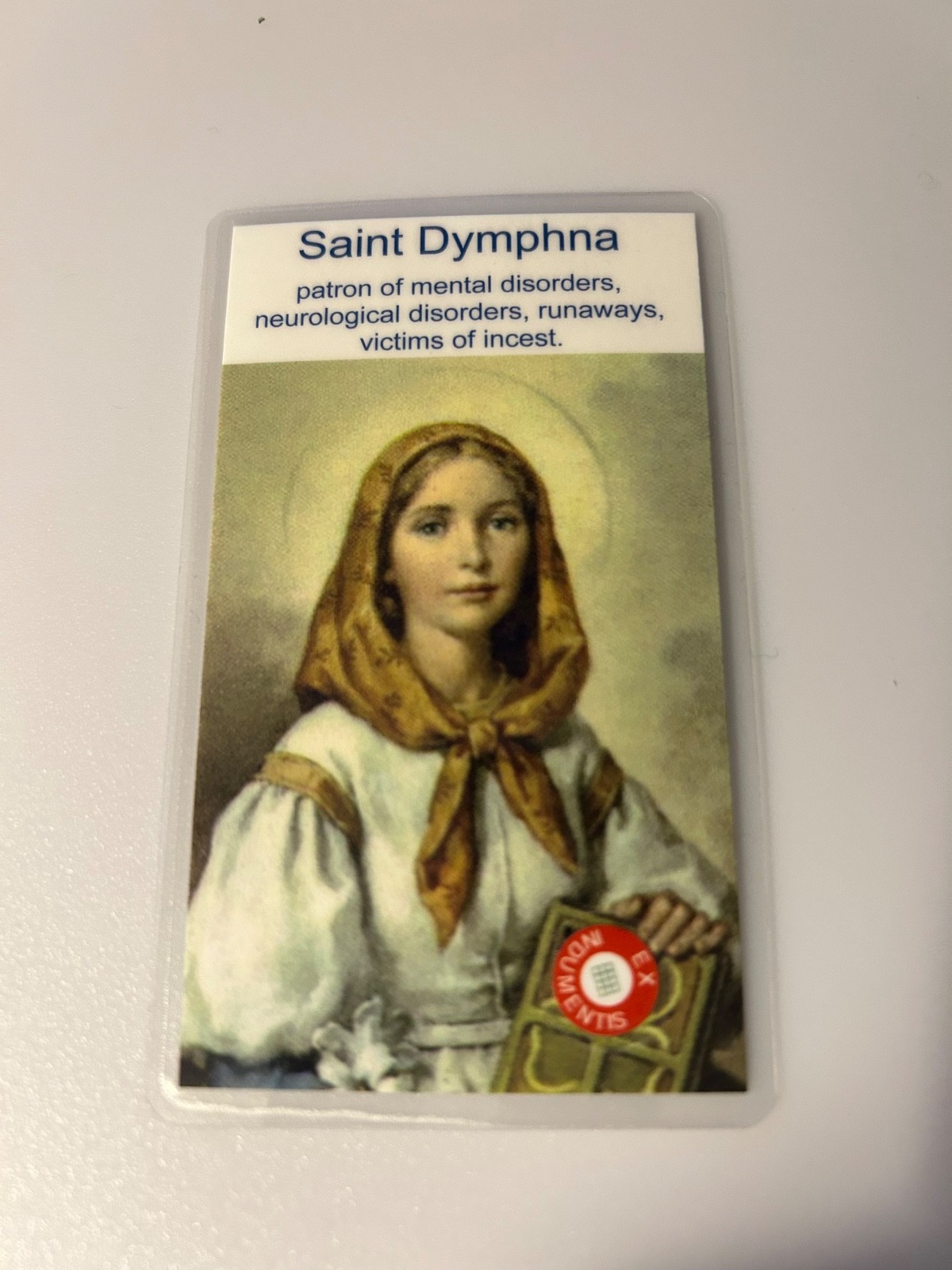 Saint Dympha 3rd Class Relic Card Patron of Mental Disorders. Victims ...