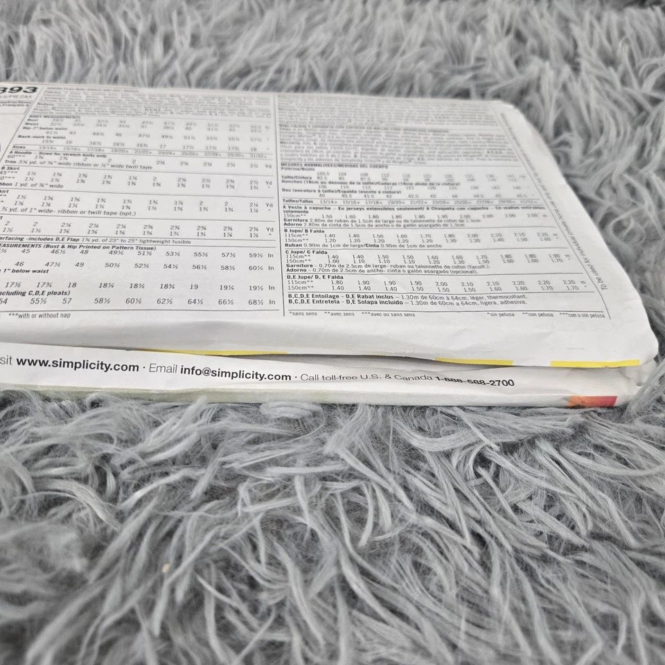 Simplicity 4893 JR. Plus Size BB 23/24-31/32 Mini Skirts & Hoodie Sewing Pattern - Image 3 of 4