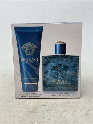 BRAND NEW! Versace Eros 2-Piece Travel Set Perfume Bath & Shower Gel (245)