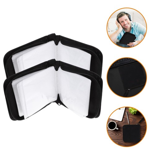 2 Pcs Pochette De Rangement Pour CD Voyage Sac À Disque Portable - Afbeelding 3 van 12
