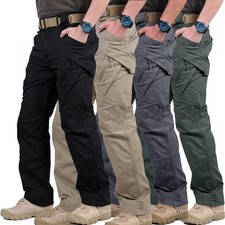 Men's Work Cargo Pants Tactical Combat Pants Outdoor Hiking Waterproof Trousers