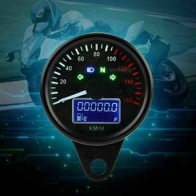 Motorrad Digital Tachometer Kilometerzähler LED LCD Drehzahlmesser Ometer Retro
