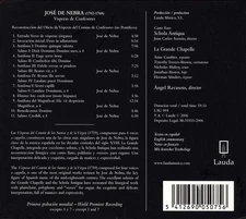 LA GRANDE CHAPELLE / ÀNGEL RECASENS JOSÉ DE NEBRA: VESPERS OF CONFESSORS NEW CD
