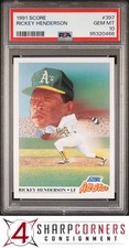 1991 SCORE #397 RICKEY HENDERSON ATHLETICS HOF PSA 10