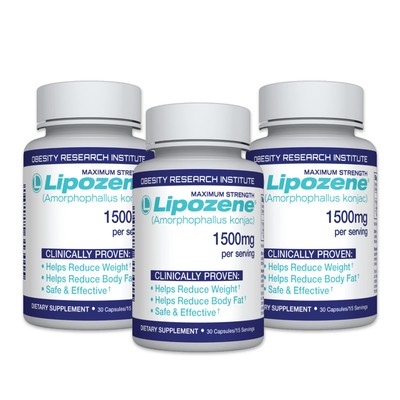Lipozene Diet Pills Weight Loss Supplement Suppresses Appetite 90 Capsules Total