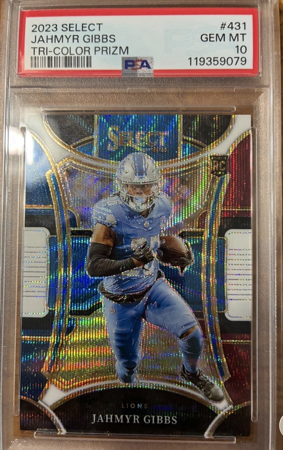 Jahmyr Gibbs Panini Select #431 Tri Color