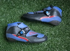 Bont Boxer Speed Skate Boots ONLY Carbon Fiber Blue Red 37 READ