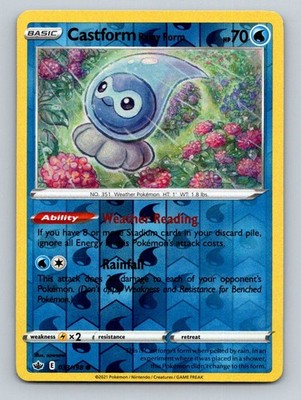 Castform Rainy Form 033/198 Common Chilling Reign Pokemon Reverse Holo NM