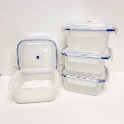 LocknLock Instant Cook Microwave Squares Food Containers Set of 4 K98265 CLEAR