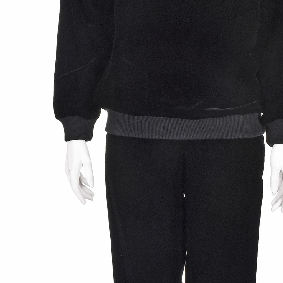 VALENTINO Vintage Black Velvet Athleisure Suit with Knit Jogger Cuffs SZ 0-2 XS - Image 3 of 4