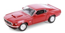 Ford Mustang Boss 429 1969 1/24 modelo de metal fundido a presión de Welly - rojo