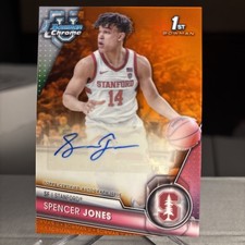 2023-24 Bowman Chrome 1st TRUE Orange Refractor Spencer Jones AUTO RC SSP /25
