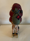 Vintage Wooden Christmas Santa Claus on Rocking Reindeer — photo 4