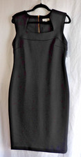 Calvin Klein Women's Classic Timeless Black Sleeveless Dress Rear Zip Size 6 NWT