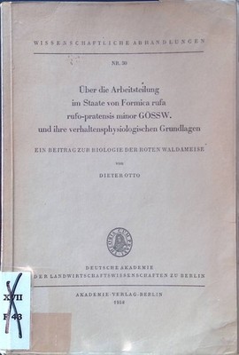 Über die Arbeitsteilung im Staate von Formica rufa rufo-pratensis minor GÖSSW. u