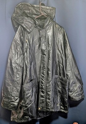 CW Classics Long Leather Jacket With Hood. XXXL