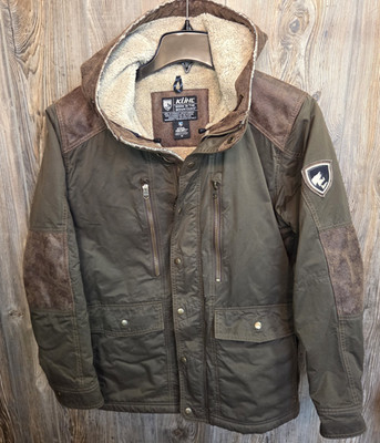 Kuhl Arktik Men's Medium Projekt Mountain Jacket Brown Sherpa Lined Parka 1073