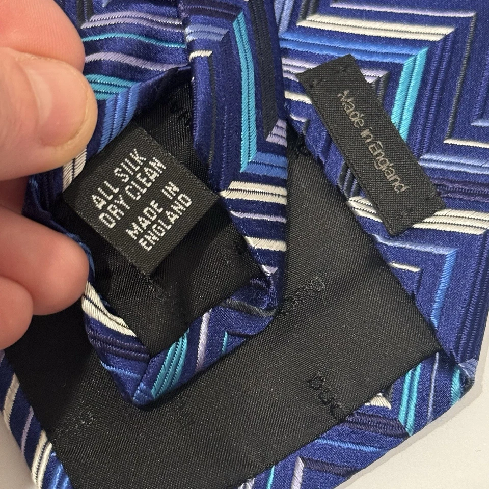 DUCHAMP London DL роскошь галстук галстук галстуки мужской унисекс все шелк синий геометрический - Изображение 2 из 4