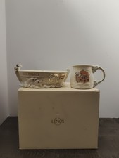 Noah  s Ark by Lenox Divided Bowl  Cup Noah Dish Set Original Box