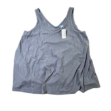 Old Navy Luxe Ribbed Tank Top V Neck Sleeveless Casual Basic Women L