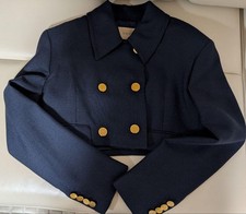 USED GUCCI NAVY DOUBLE-BREASTED JACKET GOOD