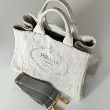 PRADA Canapa Tote Gray Bags & Handbags for Women for sale | eBay