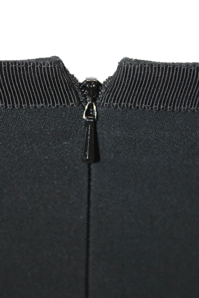 David Koma Womens Asymmetrical Fringe Detail V-Neck Midi Dress Black Size 8 - Image 4 of 4