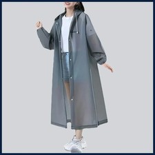 Impermeable ligero reutilizable con capucha para mujer - Poncho de lluvia EVA impermeable para
