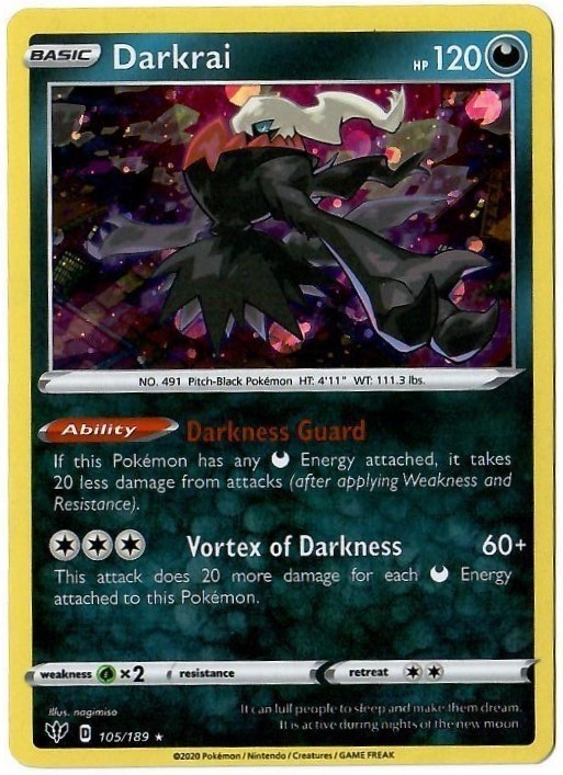 Pokemon - Darkness Ablaze - Darkrai 105/189 - Cosmos Holo Rare  - NM/M
