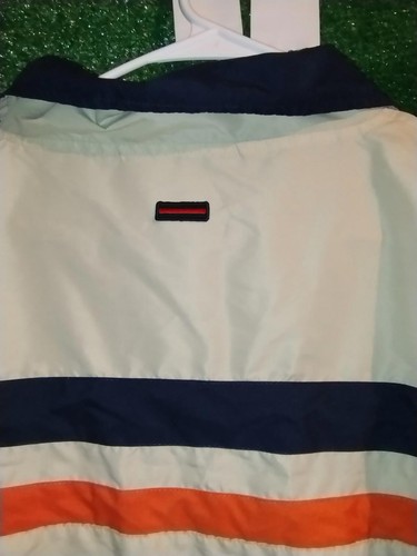 FUBU Vintage Mens Zip Up Jacket Chicago Bears Colors Size XL Tan Navy Orange - Picture 9 of 9