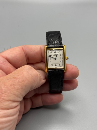 Rare Must de Cartier Tank Gold Plated Unisex with box & papers - Picture 3 of 12