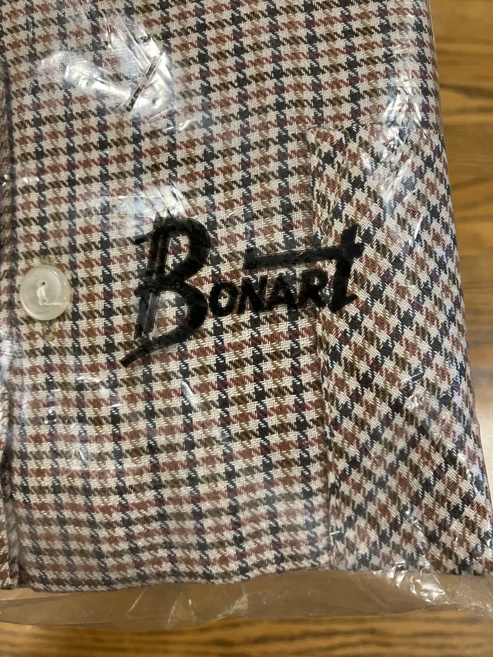 Vintage Bonart check shirt size 15 neck, 40 chest, NEW in packet - Image 3 of 4