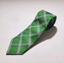Vtg Brooks Brothers Makers Merchants Tie 59.25" Green Plaid Striped Silk USA