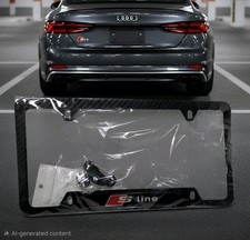 S Line Sport Audi Carbon Fiber License Plate Frame Cover Wlogo Key Chain. S Line Sport Audi Carbon Fiber License Plate Frame Cover Wlogo Key Chain.