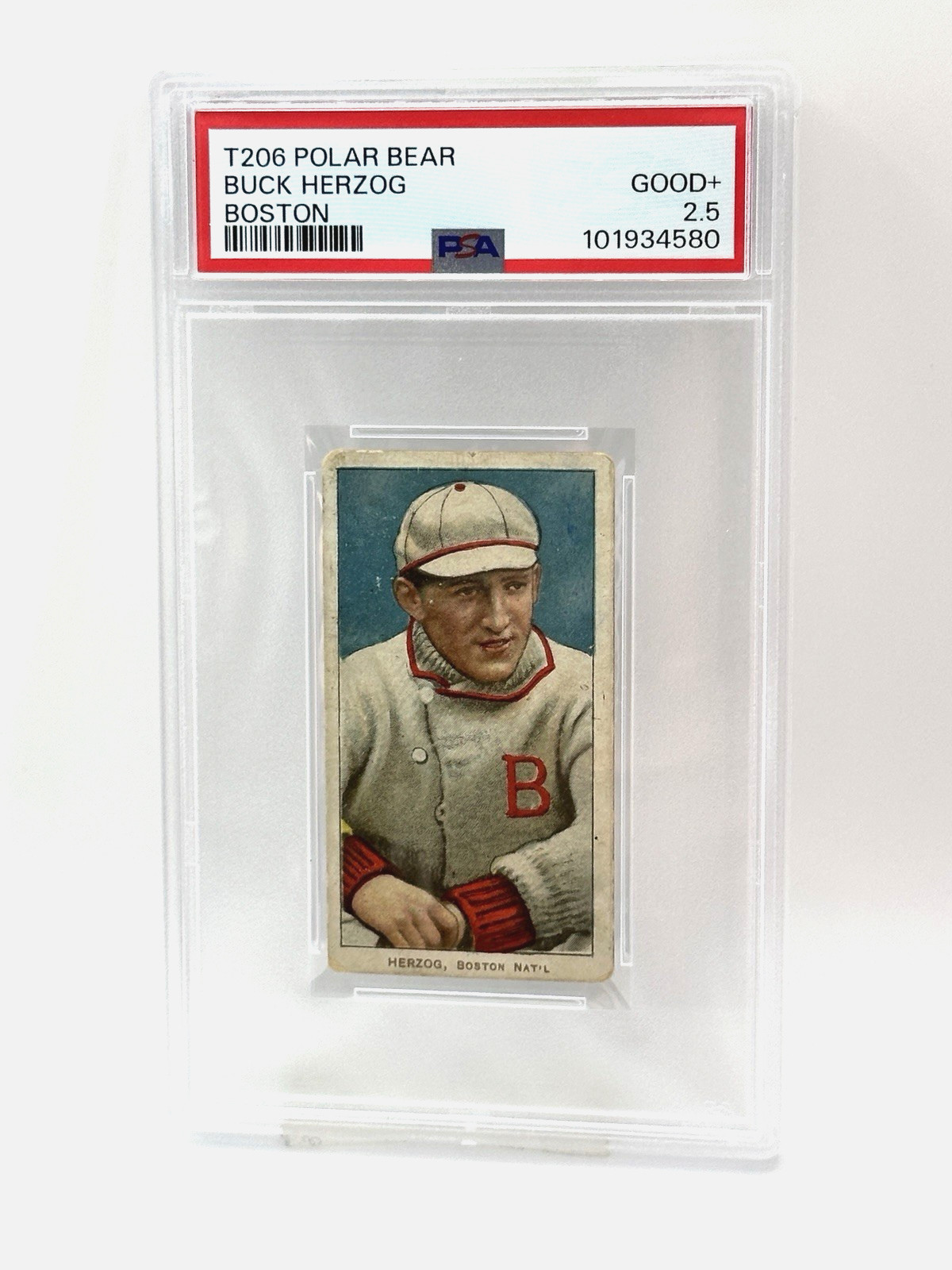 T206 Polar Bear Buck Herzog Boston RARE PSA 2.5 Good+ Vintage Tobacco Card