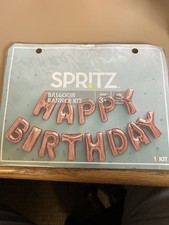 Spritz "Happy Birthday" Balloon Rose Gold Banner Kit. New Never Opened