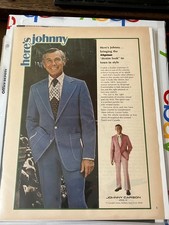 Vintage Ad 1973 JOHNNY CARSON TONITE SHOW STAR APPAREL Magazine Page Advertising