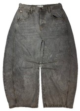 Free People We The Free Good Luck Mid Rise Barrel Leg Jeans Archive Gray Size 29