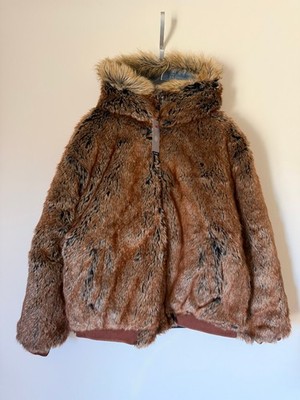 Supreme Faux Fur Reversible Hooded Work Jacket - Size XL - Denim