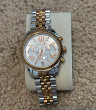 Michael Kors Lexington Women s Watch MK-5735 Gold Silver MK5735 Date New Batt