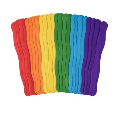 8 Inch 54 PCS Colored Jumbo Craft Sticks, Wooden Fan Handles for Wedding