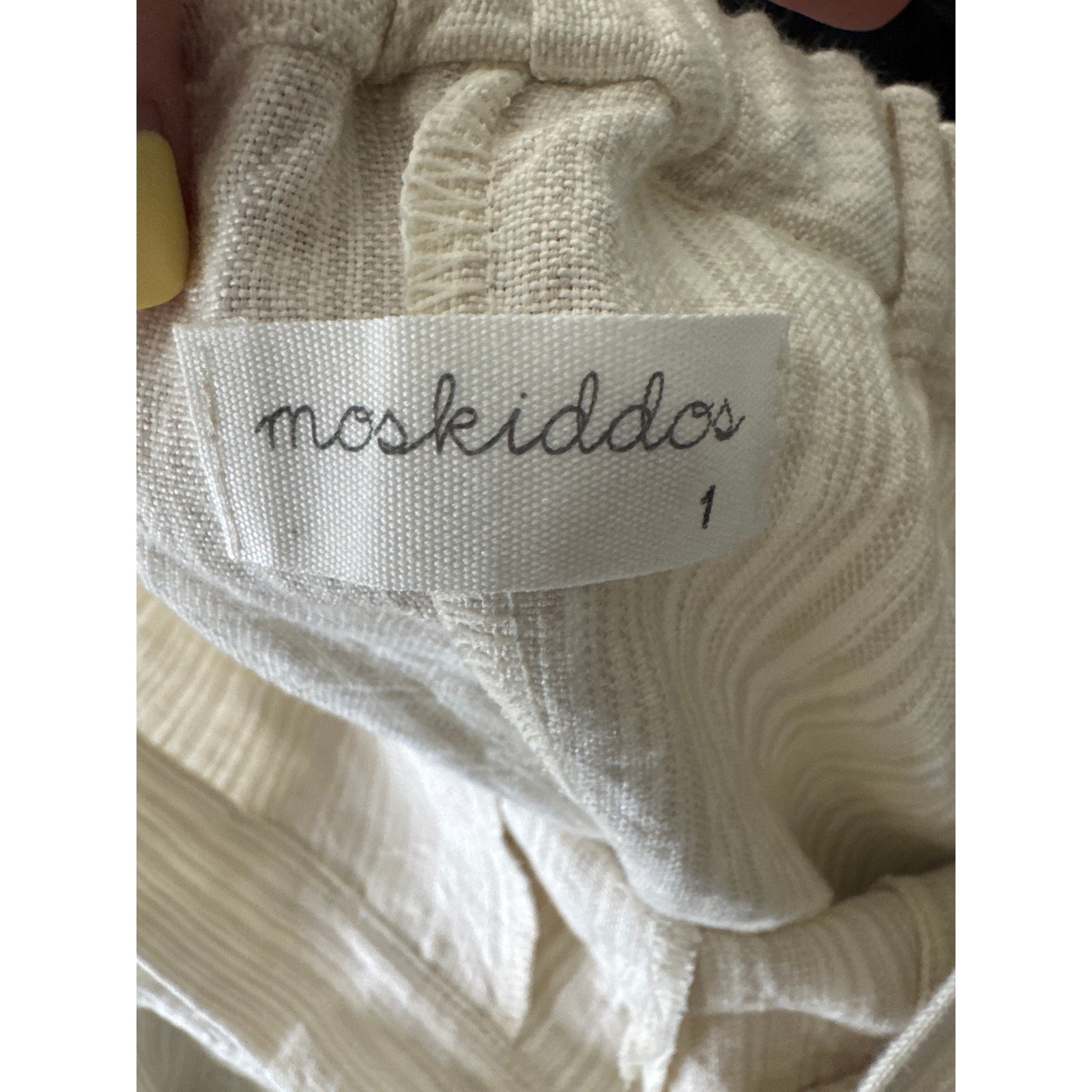 MOSKIDDOS 100percent Linen Pull On Front Pleated Relaxed Fit Pants Size 1 S/M image 7