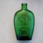 Green Embossed Glass Bottle with Masonic Symbols & Eagle Design — photo 2