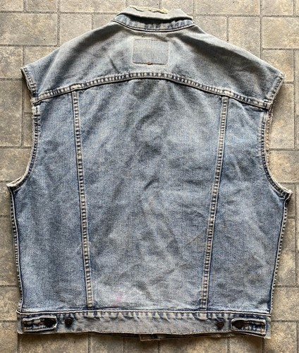 VINTAGE LEVI’S TYPE III TRUCKER DENIM VEST USA MADE SIZE LARGE 70507-4890 VTG - Picture 3 of 10