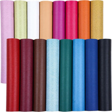 Faux Leather Sheets 16PCS 8.3" x 12" 21cm x 30cm A4 Size Synthetic Leather Fab