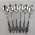 Antique Norway Silver Sugar Spoons x6 Brodrene Lohne Rokokko Pattern No Hallmark